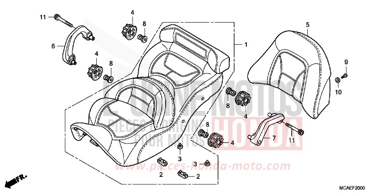 SIEGE de Gold Wing GRAPHITE BLACK (NHB01) de 2015
